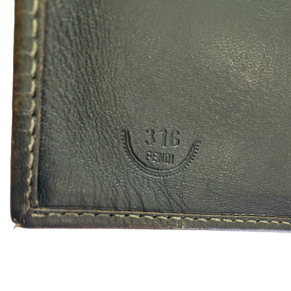 🔸FENDI🔸ULTRA RARE🔸1980 Janus Collection X-Large Unisex Green Leather Wallet - Picture 11 of 16